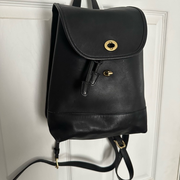 Coach Black Leather Daypack Backpack with Gold Hardware main image 5